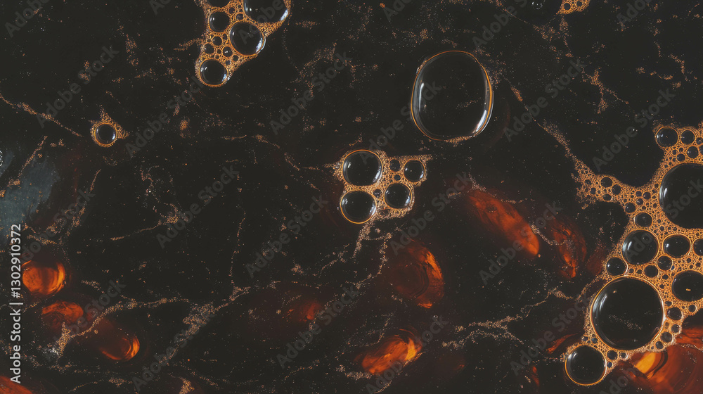 Poster elegant abstract bubbly texture in close-up of sarsaparilla
