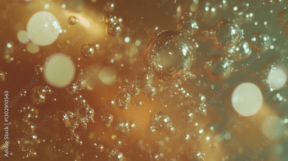 Poster elegant and clean texture of sparkling bubbles close-up