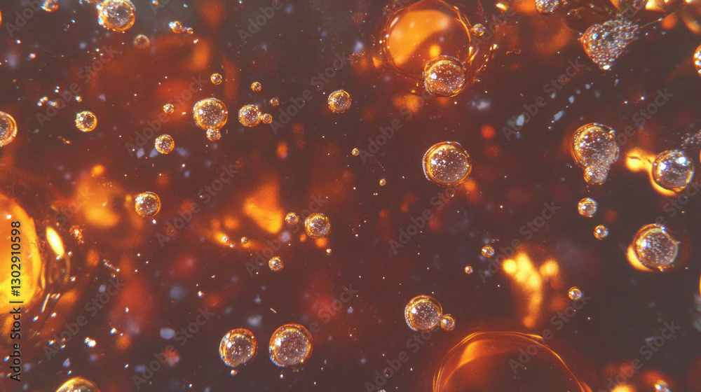 Poster elegant and clean texture of sparkling bubbles in warm tones for design projects
