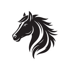 Fototapeta premium Bold horse head silhouette design for logo