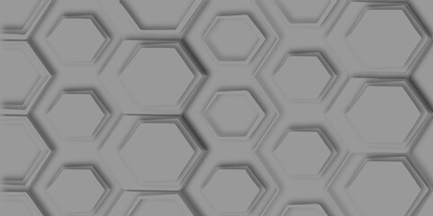 Naklejka premium Abstract geometric technology gray and white hexagonal pattern effect line seamless surface polygonal abstract white background .use for wallpaper, banner, template, poster, vector, illustration,