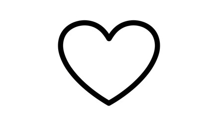 Simple Heart Outline Graphic Illustration