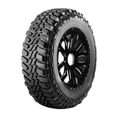 Obraz premium Offroad tire and wheel , car tire isolated on white background.