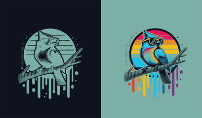 skull and crossbones Eagle with sunglasses with ink splash 