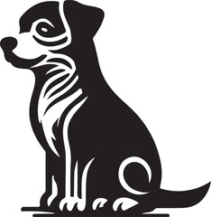 A cute dog vector silhouette illustration image with a white background 