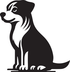 Dog vector silhouette image with white background
