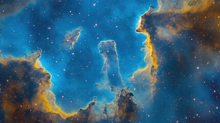 Obraz premium Exploring Cosmic Pillars of Creation Space Nebula with Stars and Colors