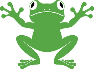 Green frog logo. Abstract frog on white background