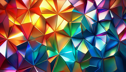 Obraz premium Cool rainbow colored abstract colored polygon shaped background wallpaper design