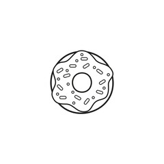 Donut icon logo flat vector design