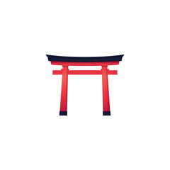 Japanese door icon logo flat vector design