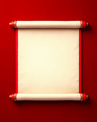 elegant scroll on red background