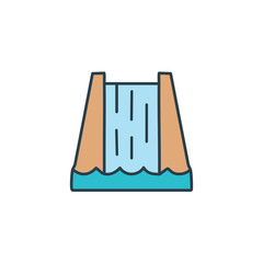waterfall icon on white background