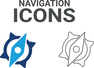 Navigation icons. Summer vacations and holiday symbol vector illustration. Collection of traveling and tourism elements.