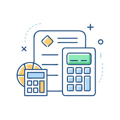 Obraz premium Calculator icon, symbolizing calculations, mathematics, and academic process