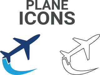 Plane icons. Summer vacations and holiday symbol vector illustration. Collection of traveling and tourism elements.