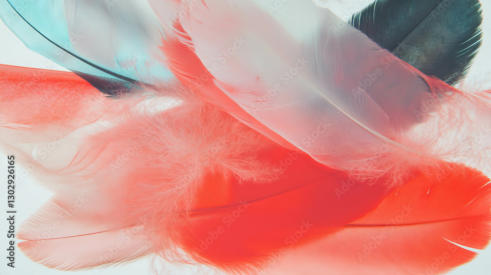 Poster soft and vibrant feather texture overlay for artistic and creative design projects