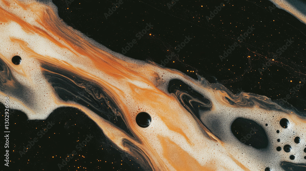 Aufkleber Abstract overlay texture of birch beer foam with dynamic patterns
