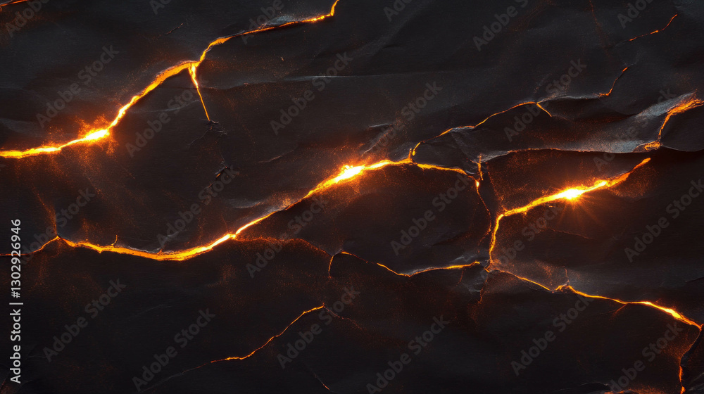 Poster Fiery burning paper texture with glowing charred edge design for background use