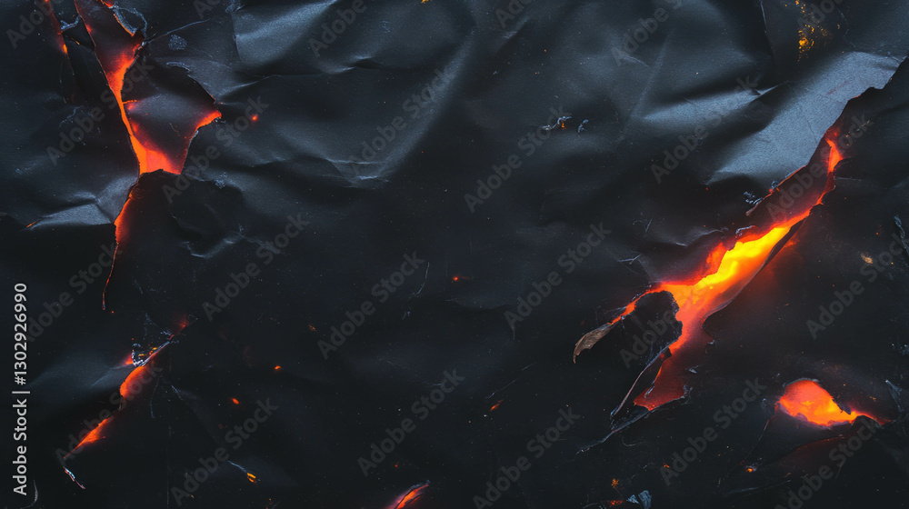 Poster dramatic burning paper texture with charred edges for creative design projects