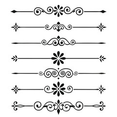 Elegant Swirl Line Dividers Decorative Ornamental Borders