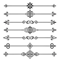 Fototapeta premium Classic Ornamental Borders Stylish Decorative Line Dividers