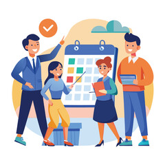 businessman planing concept of calendar vector image 