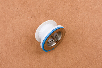 Top view of a kitchen sink drain screen assembly.