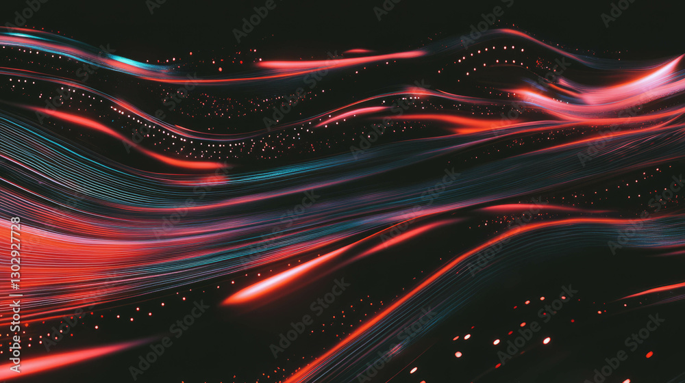 Poster Futuristic circuit board overlay with intricate lines and abstract patterns
