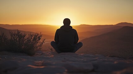 Meditating Person Silhouette / 瞑想する人のシルエット