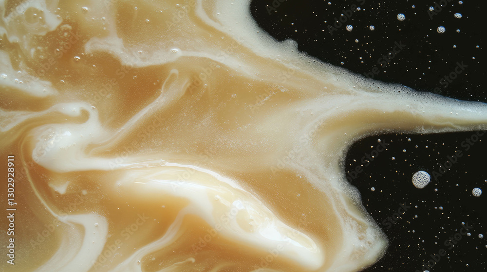 Poster cream soda swirl texture with vanilla overlay for artistic design and background