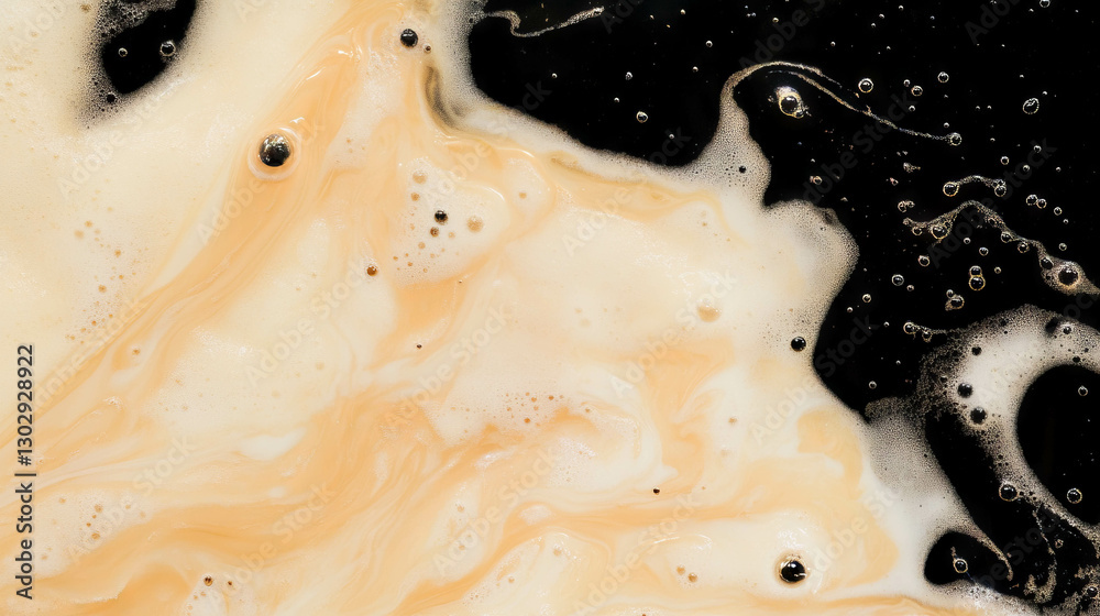 Aufkleber abstract cream soda texture with small velvety bubbles in a swirling pattern