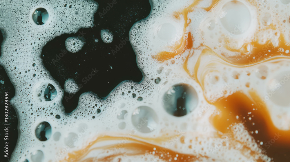 Poster abstract texture of cream soda with vanilla swirl for beverage design