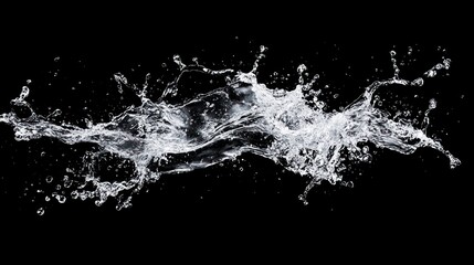Obraz premium Dynamic Water Splash Against Black Background - Liquid Motion and Purity
