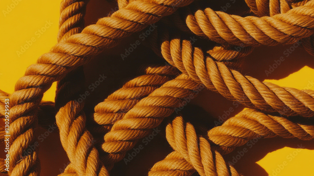 Poster intricate pattern of dark brown rope for rustic design and decoration