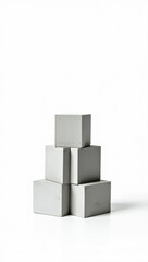five gray cubes in an asymmetrical formation