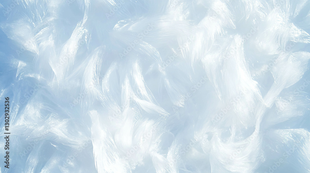 Poster delicate frost patterns on window glass for winter design