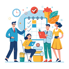 businessman planing concept of calendar vector image 