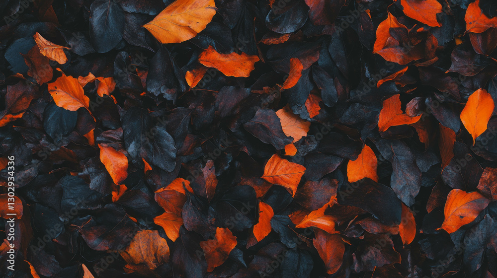 Poster intricate veins and texture of autumn dry leaves for nature design and background