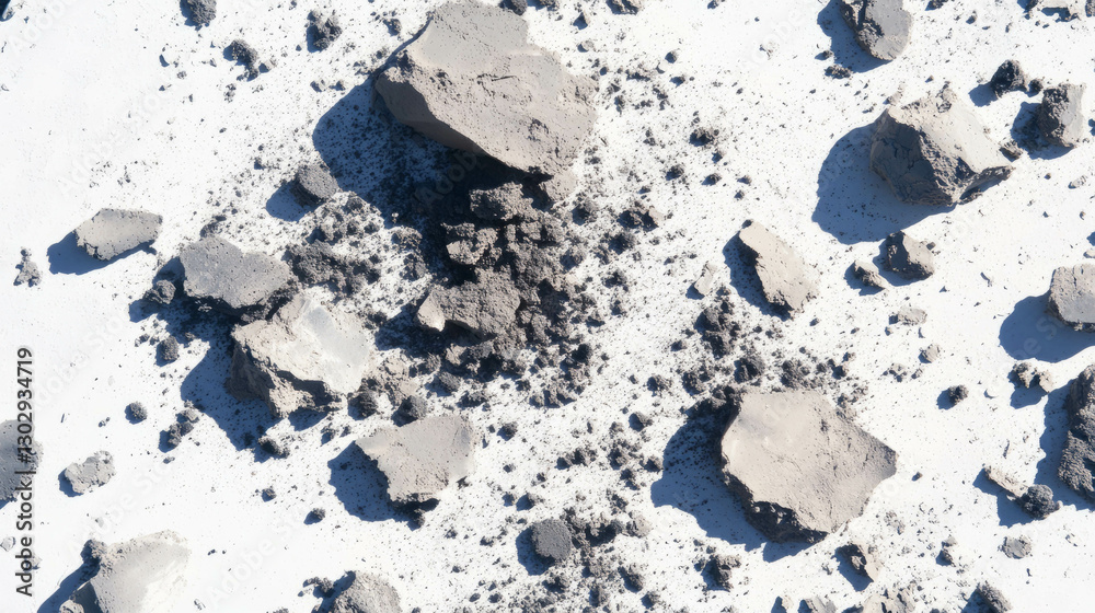 Poster fine ash texture overlay with scattered chunks for creative background design