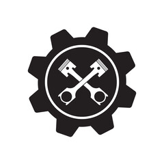 Logo for workshop, badge, industrial,service or repair and mechanic, automotive.