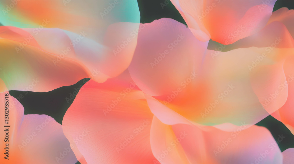 Poster soft overlay texture of flower petals in pastel hues for design and art projects