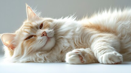 whole-body-lens,a cat playing,Aphroditeâ€™s Giant Longhair,white and no background --ar 16:9 --stylize 500 --v 6.1 Job ID: ff635666-4c2c-4b17-9346-68d0a91f9e9c