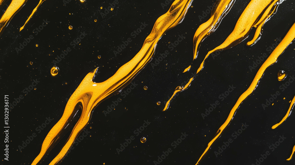 Poster Flowing honey texture with viscous drips for creative design and background use