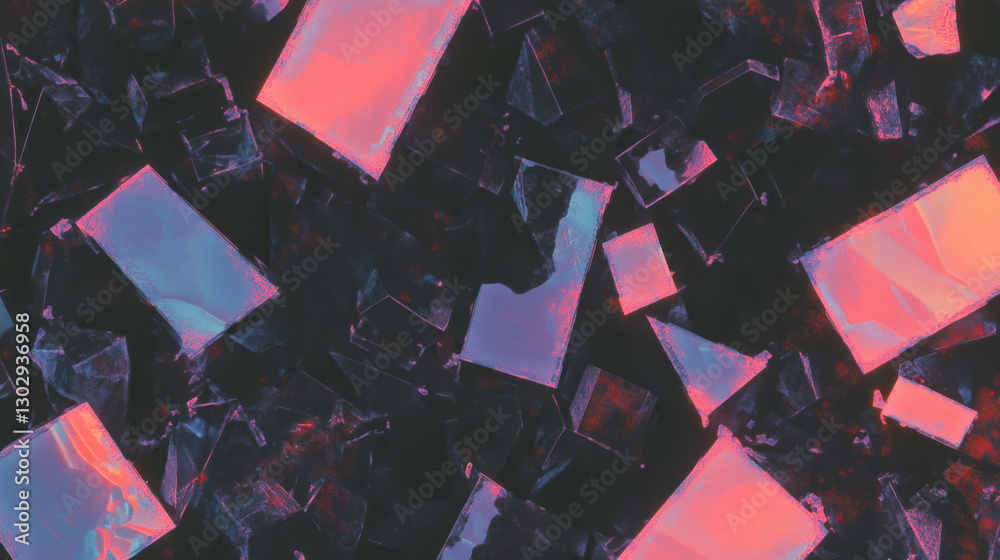 Poster Abstract fractal patterns with vibrant overlay texture for artistic design