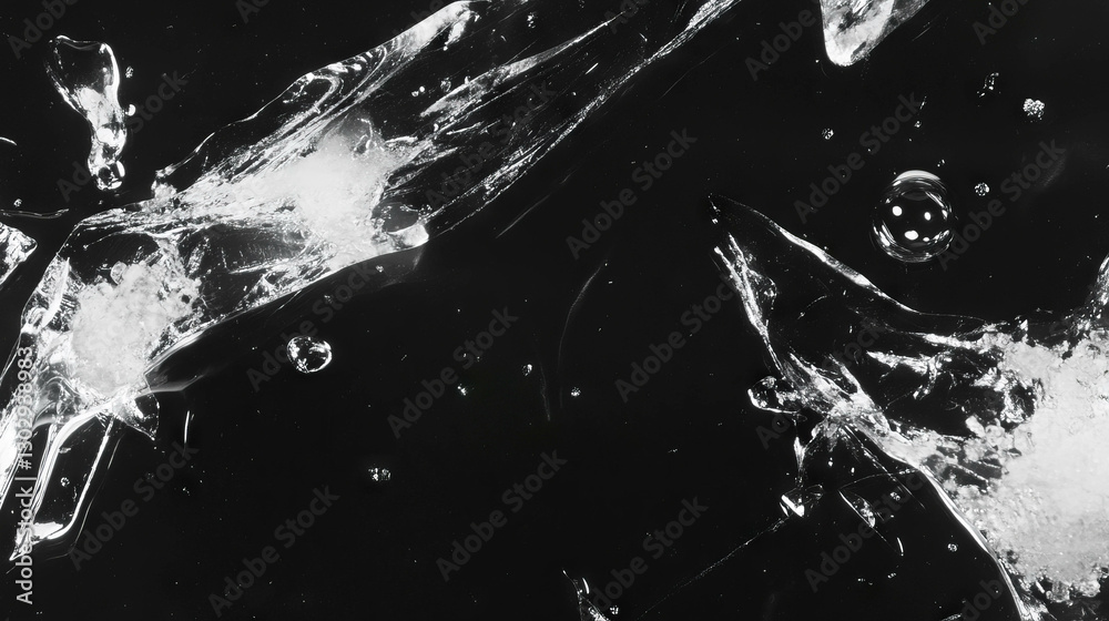 Poster Abstract overlay texture of ice with frozen bubbles for design and background