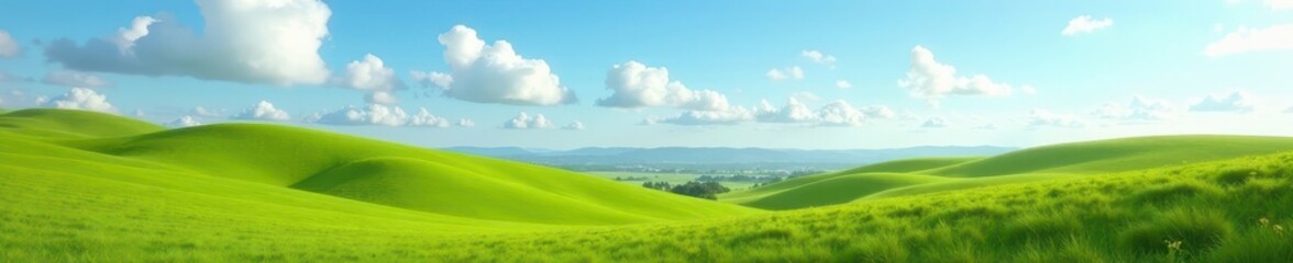Obraz premium Rolling hills, solitary white column, expansive sky , horizon, spring