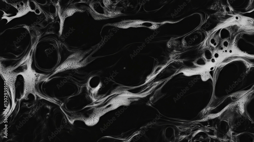 Poster Abstract flowing ink drops overlay texture with dynamic patterns