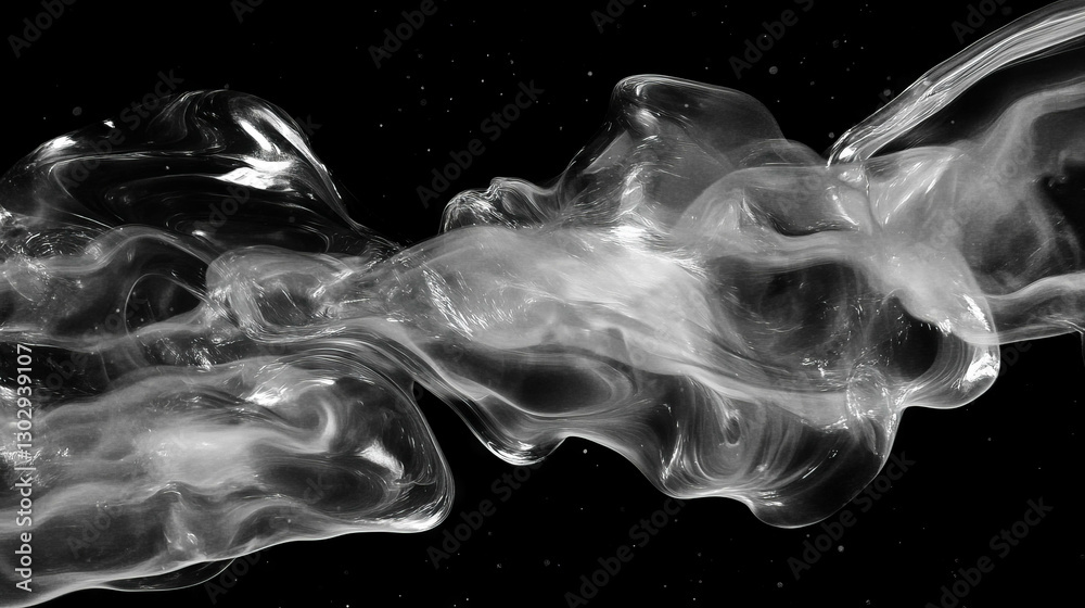 Poster Abstract ink flow patterns with dynamic overlay texture for creative design and art projects
