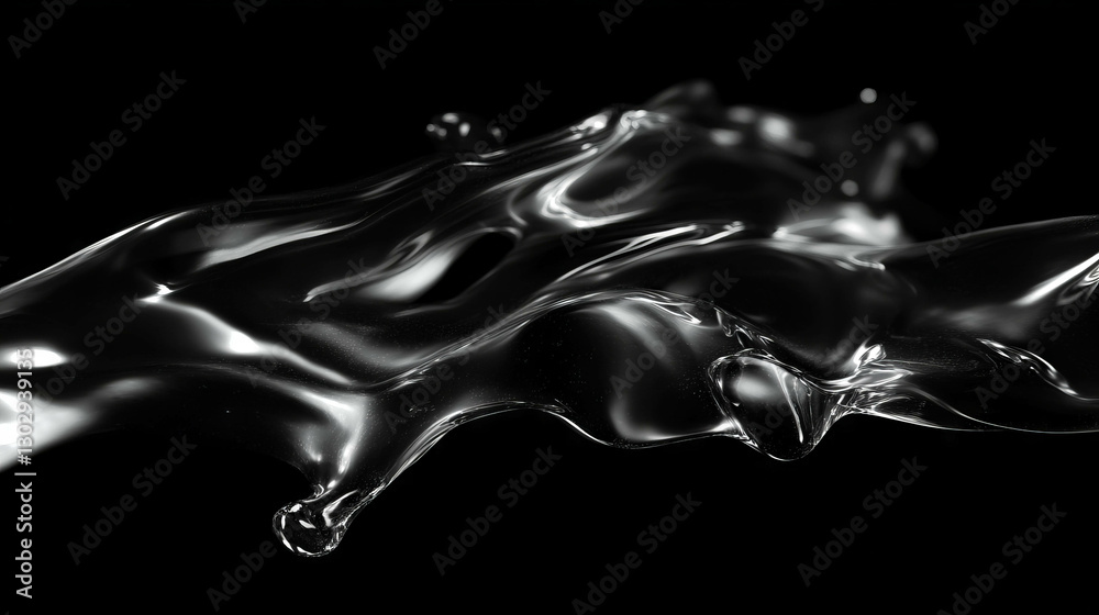 Poster Abstract fluid ink drops with flowing patterns design for artistic projects